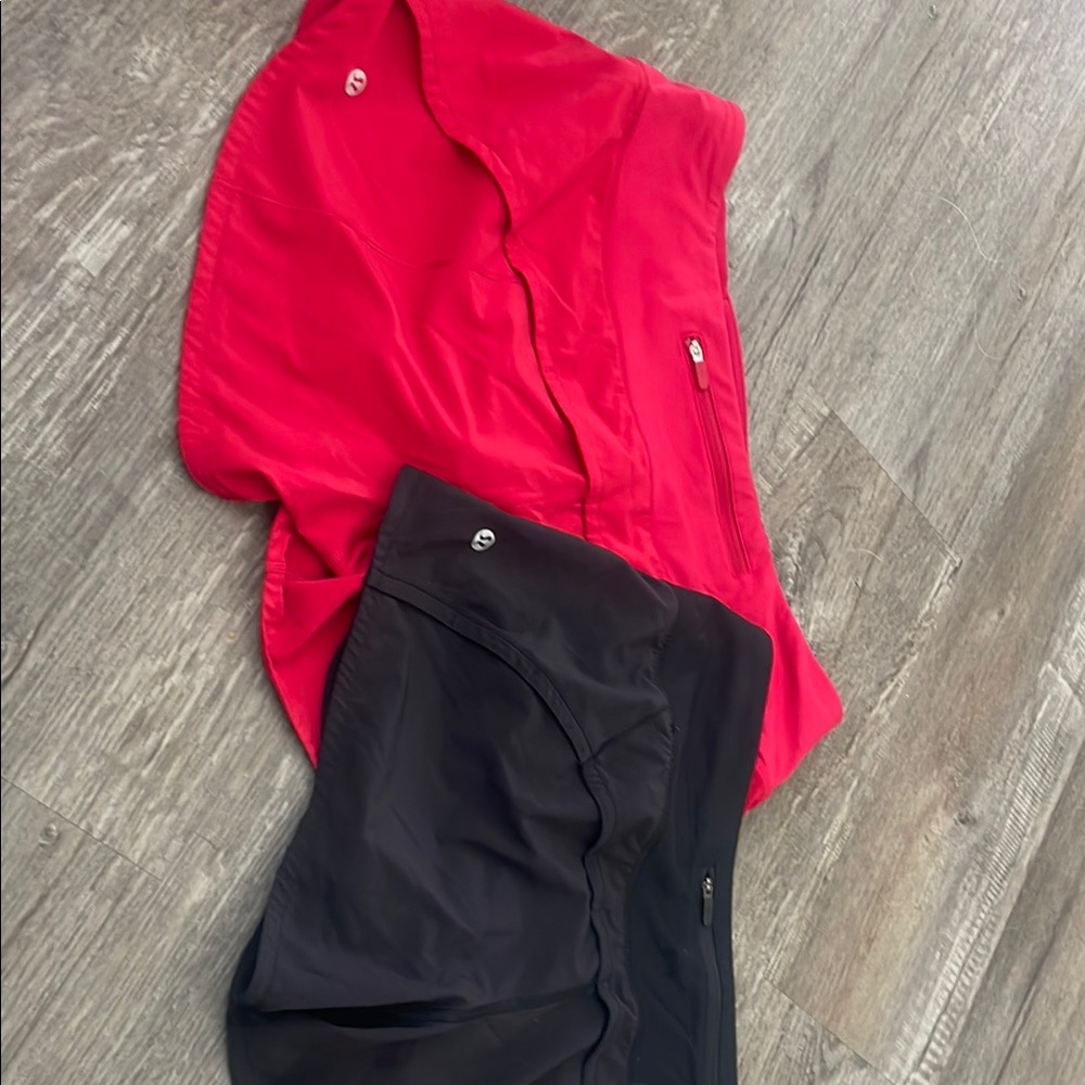lululemon athletica Red and Black Athletic Shorts